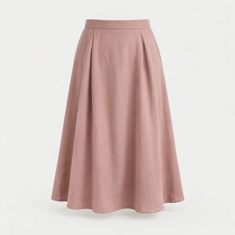 Jupe midi — Rose poudré