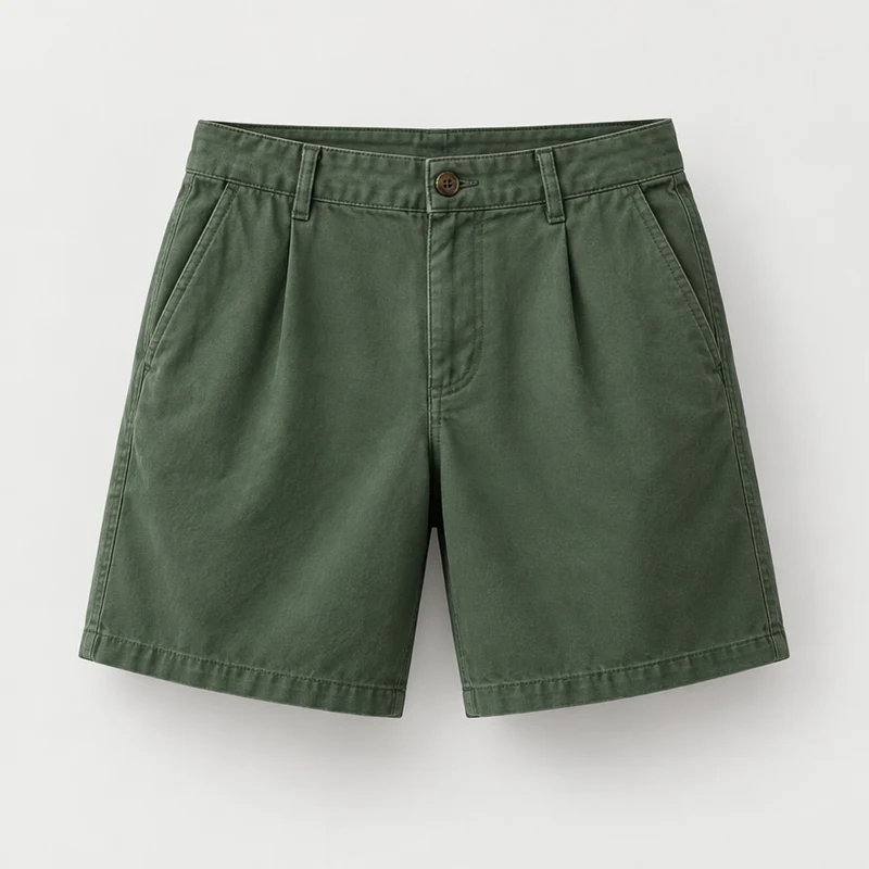 Short, coton — Vert